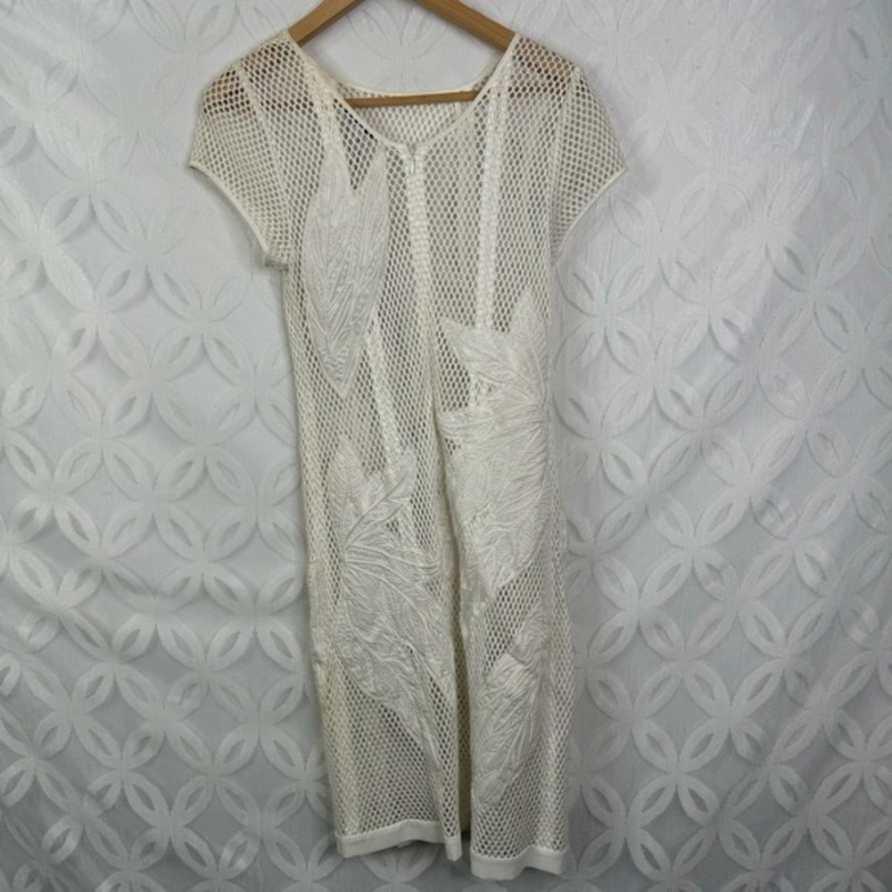 Rebecca Minkoff White Ivy Embroidered Zip Sheer Mesh Dress‎ Size 4 NWT $398 - Picture 5 of 8